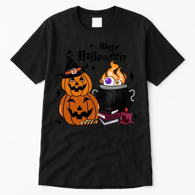 Happy Halloween Potluck Pumpkin Witch Spooky Graphic Plus Size Party Tall T-Shirt