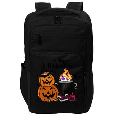 Happy Halloween Potluck Pumpkin Witch Spooky Graphic Plus Size Party Impact Tech Backpack