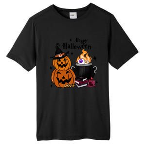 Happy Halloween Potluck Pumpkin Witch Spooky Graphic Plus Size Party Tall Fusion ChromaSoft Performance T-Shirt