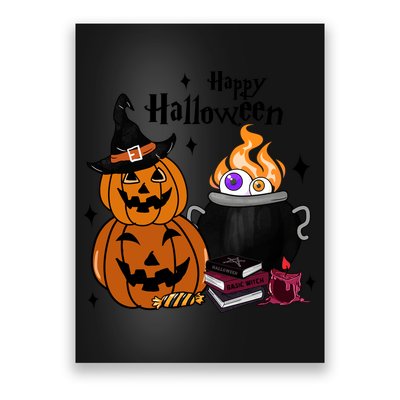 Happy Halloween Potluck Pumpkin Witch Spooky Graphic Plus Size Party Poster