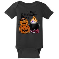 Happy Halloween Potluck Pumpkin Witch Spooky Graphic Plus Size Party Baby Bodysuit