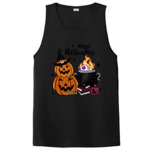 Happy Halloween Potluck Pumpkin Witch Spooky Graphic Plus Size Party PosiCharge Competitor Tank