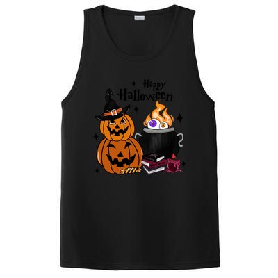 Happy Halloween Potluck Pumpkin Witch Spooky Graphic Plus Size Party PosiCharge Competitor Tank