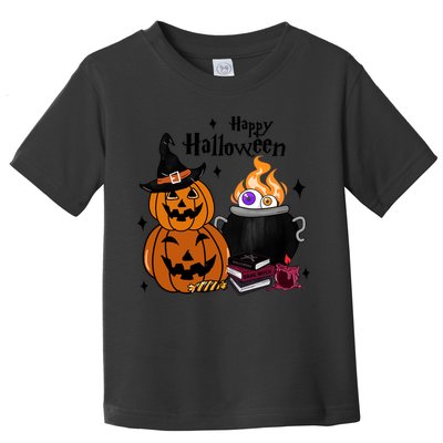 Happy Halloween Potluck Pumpkin Witch Spooky Graphic Plus Size Party Toddler T-Shirt