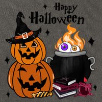 Happy Halloween Potluck Pumpkin Witch Spooky Graphic Plus Size Party Cotton Canvas Backpack