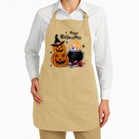 Happy Halloween Potluck Pumpkin Witch Spooky Graphic Plus Size Party Apron
