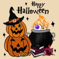 Happy Halloween Potluck Pumpkin Witch Spooky Graphic Plus Size Party Apron
