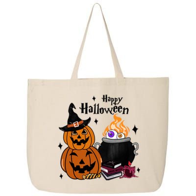 Happy Halloween Potluck Pumpkin Witch Spooky Graphic Plus Size Party 25L Jumbo Tote