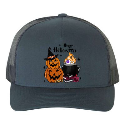 Happy Halloween Potluck Pumpkin Witch Spooky Graphic Plus Size Party Yupoong Adult 5-Panel Trucker Hat