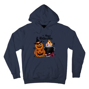 Happy Halloween Potluck Pumpkin Witch Spooky Graphic Plus Size Party Hoodie