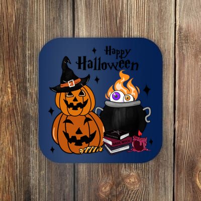 Happy Halloween Potluck Pumpkin Witch Spooky Graphic Plus Size Party Coaster