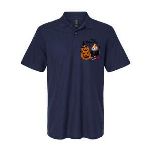 Happy Halloween Potluck Pumpkin Witch Spooky Graphic Plus Size Party Softstyle Adult Sport Polo