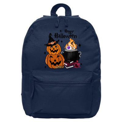 Happy Halloween Potluck Pumpkin Witch Spooky Graphic Plus Size Party 16 in Basic Backpack