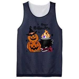 Happy Halloween Potluck Pumpkin Witch Spooky Graphic Plus Size Party Mesh Reversible Basketball Jersey Tank