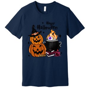 Happy Halloween Potluck Pumpkin Witch Spooky Graphic Plus Size Party Premium T-Shirt