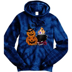 Happy Halloween Potluck Pumpkin Witch Spooky Graphic Plus Size Party Tie Dye Hoodie