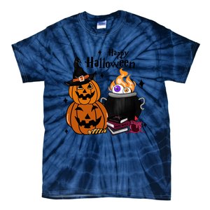 Happy Halloween Potluck Pumpkin Witch Spooky Graphic Plus Size Party Tie-Dye T-Shirt