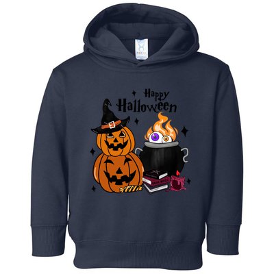 Happy Halloween Potluck Pumpkin Witch Spooky Graphic Plus Size Party Toddler Hoodie