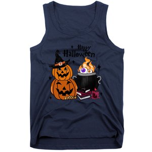 Happy Halloween Potluck Pumpkin Witch Spooky Graphic Plus Size Party Tank Top