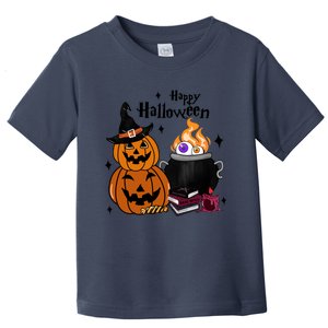 Happy Halloween Potluck Pumpkin Witch Spooky Graphic Plus Size Party Toddler T-Shirt