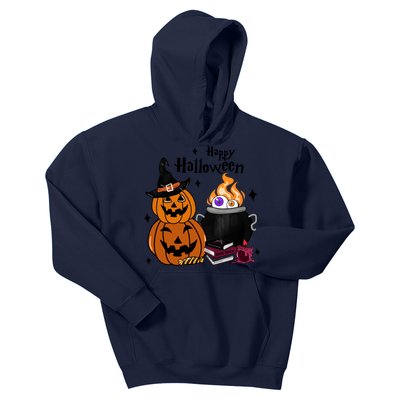 Happy Halloween Potluck Pumpkin Witch Spooky Graphic Plus Size Party Kids Hoodie