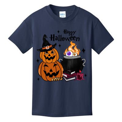 Happy Halloween Potluck Pumpkin Witch Spooky Graphic Plus Size Party Kids T-Shirt