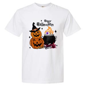 Happy Halloween Potluck Pumpkin Witch Spooky Graphic Plus Size Party Garment-Dyed Heavyweight T-Shirt