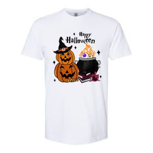 Happy Halloween Potluck Pumpkin Witch Spooky Graphic Plus Size Party Softstyle CVC T-Shirt