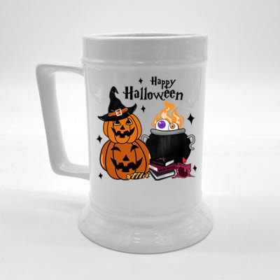 Happy Halloween Potluck Pumpkin Witch Spooky Graphic Plus Size Party Beer Stein