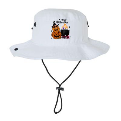 Happy Halloween Potluck Pumpkin Witch Spooky Graphic Plus Size Party Legacy Cool Fit Booney Bucket Hat