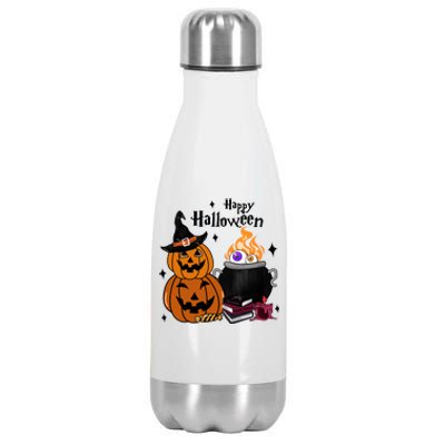 Happy Halloween Potluck Pumpkin Witch Spooky Graphic Plus Size Party Stainless Steel Insulated Water Bottle