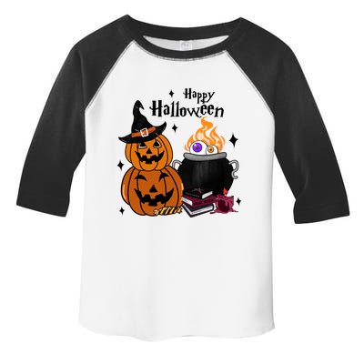 Happy Halloween Potluck Pumpkin Witch Spooky Graphic Plus Size Party Toddler Fine Jersey T-Shirt