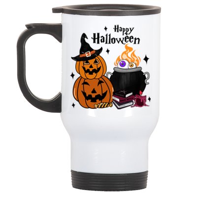 Happy Halloween Potluck Pumpkin Witch Spooky Graphic Plus Size Party Stainless Steel Travel Mug