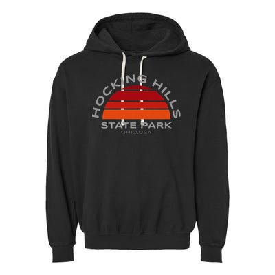 Hocking Hills Park Vintage Sunset Garment-Dyed Fleece Hoodie