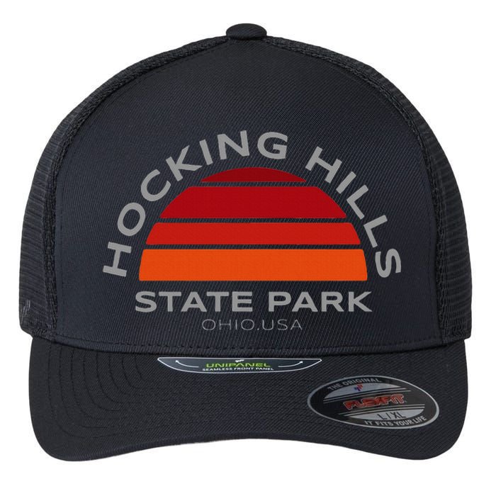 Hocking Hills Park Vintage Sunset Flexfit Unipanel Trucker Cap