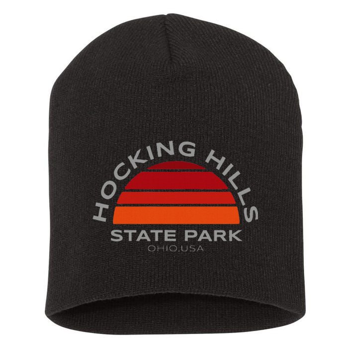 Hocking Hills Park Vintage Sunset Short Acrylic Beanie