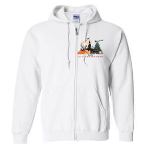 Happy Hallowthanksmas Pumpkin Xmas Tree Full Zip Hoodie