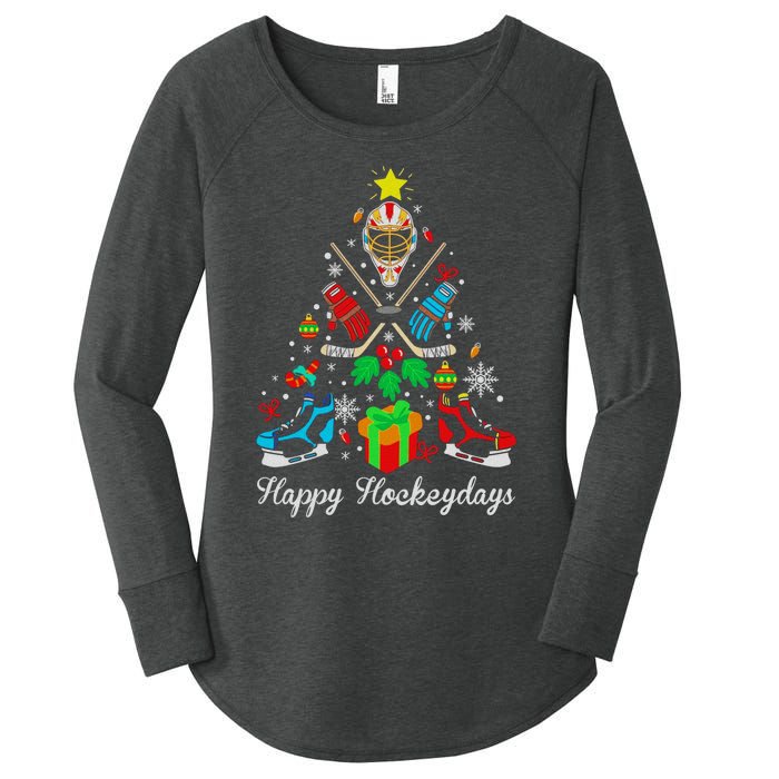 Happy Hockeydays Players With Gift Box A Wonderful Christmas Women's Perfect Tri Tunic Long Sleeve Shirt