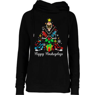 Happy Hockeydays Players With Gift Box A Wonderful Christmas Womens Funnel Neck Pullover Hood