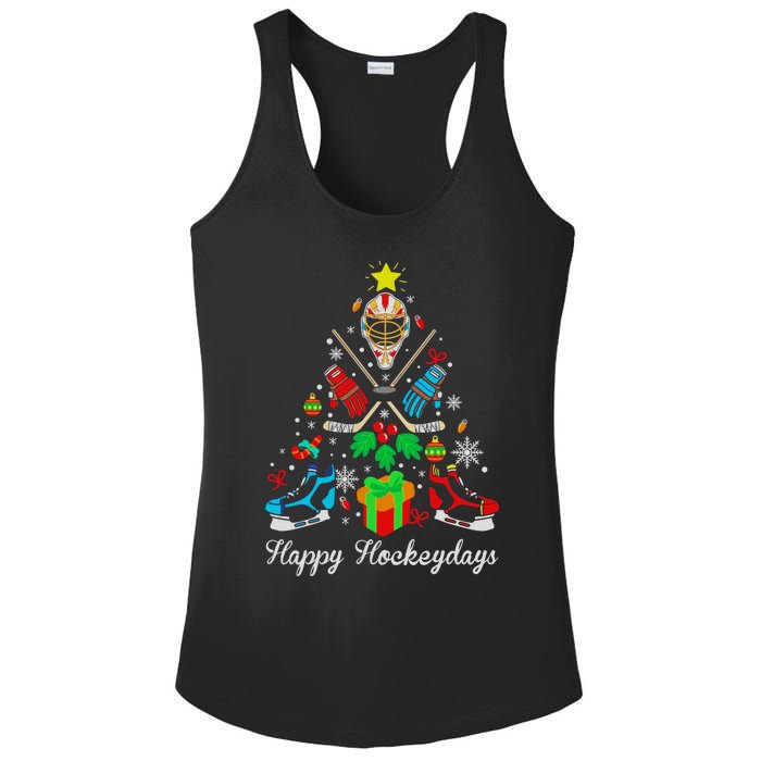 Happy Hockeydays Players With Gift Box A Wonderful Christmas Ladies PosiCharge Competitor Racerback Tank