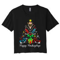 Happy Hockeydays Players With Gift Box A Wonderful Christmas Women's Crop Top Tee