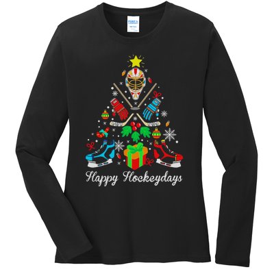 Happy Hockeydays Players With Gift Box A Wonderful Christmas Ladies Long Sleeve Shirt