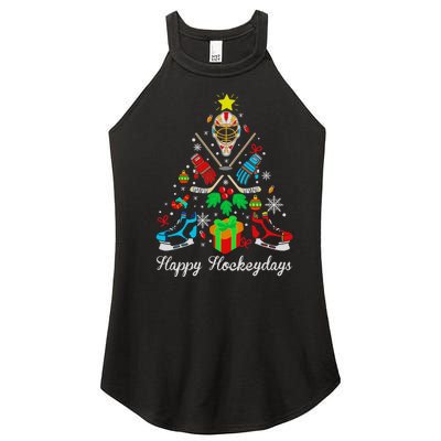 Happy Hockeydays Players With Gift Box A Wonderful Christmas Women's Perfect Tri Rocker Tank