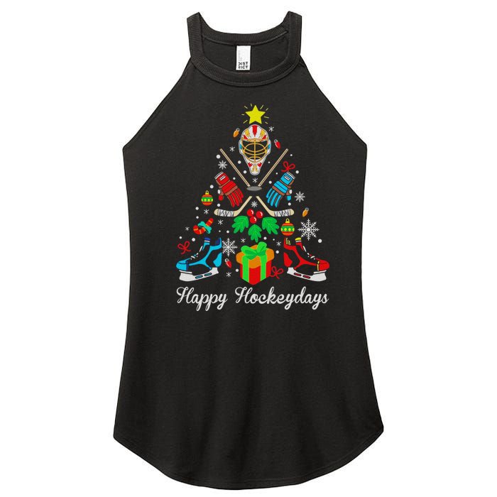 Happy Hockeydays Players With Gift Box A Wonderful Christmas Women's Perfect Tri Rocker Tank