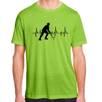 Hockey Heartbeat Pulse Funny Hockey Cute Gift Adult ChromaSoft Performance T-Shirt