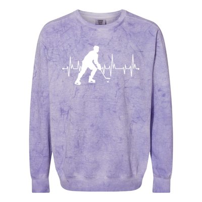 Hockey Heartbeat Pulse Funny Hockey Cute Gift Colorblast Crewneck Sweatshirt