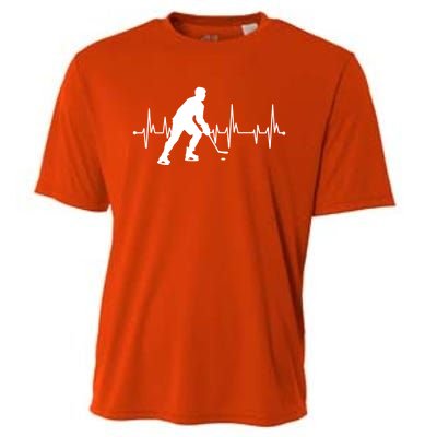 Hockey Heartbeat Pulse Funny Hockey Cute Gift Cooling Performance Crew T-Shirt