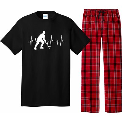 Hockey Heartbeat Pulse Funny Hockey Cute Gift Pajama Set