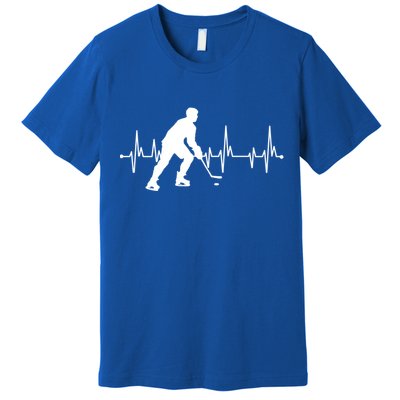 Hockey Heartbeat Pulse Funny Hockey Cute Gift Premium T-Shirt