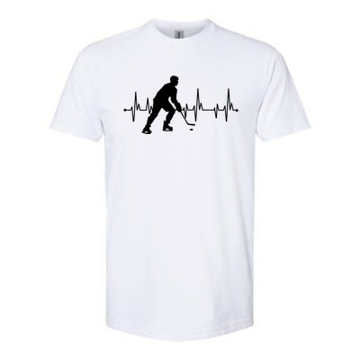 Hockey Heartbeat Pulse Funny Hockey Cute Gift Softstyle CVC T-Shirt